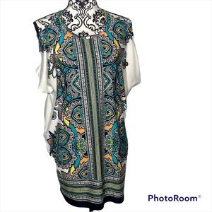 Melissa Paige Cold Shoulder Paisley Print Top Small